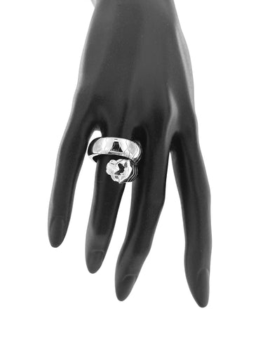 Bague 58 CARTIER - Bague Panthère Lakarda en or blanc, émeraudes et onyx 58 Facettes
