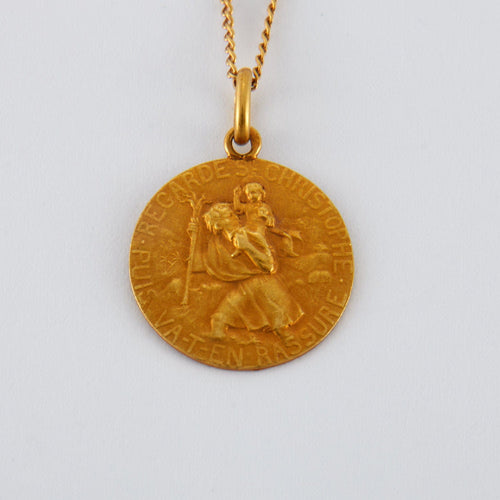 Collier Médaille en Or Saint Christophe sur Chaine 58 Facettes