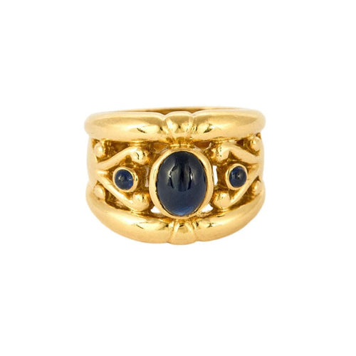 Bague 56 Bague jonc or jaune et saphir 58 Facettes SAI0527