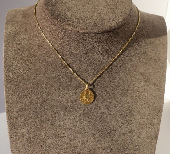 Rasumny - Medaljon privezak Art Nouveau dvostrani Sveti Đorđe u žutom zlatu 18k 