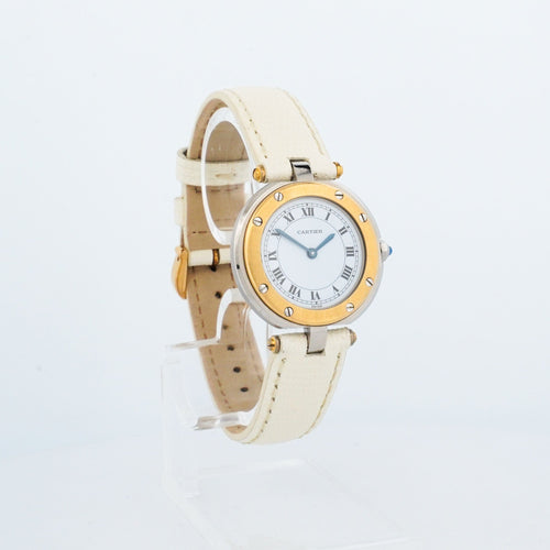 Montre Cartier - Montre Santos Vendôme cadran ivoire chiffres romains acier et or jaune 58 Facettes
