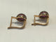 Boucles d'oreilles Paire de Boucles d Oreille Dormeuses Or Rose Rubis de Synthèse 58 Facettes