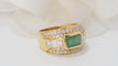 Bague 52 Bague Jonc en or jaune, émeraude et diamants 58 Facettes 31317