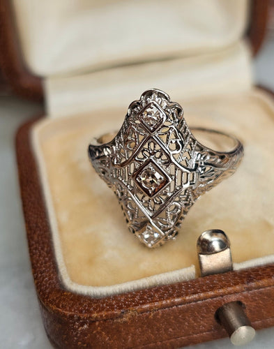 Bague 55.5 Bague or blanc diamants 58 Facettes 573