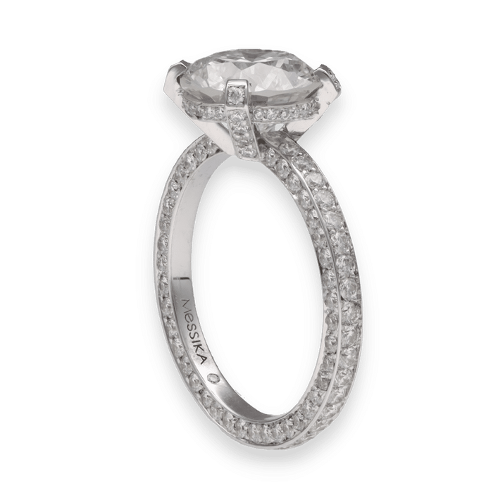 Bague 53-54 Messika - Bague Solitaire Or Gris Diamant 3,04ct 58 Facettes
