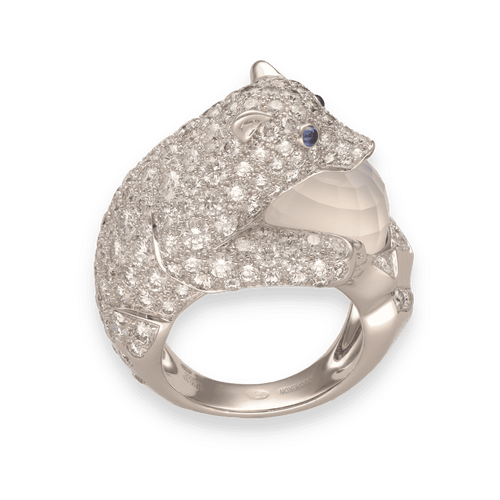 戒指 Boucheron Nanook Bear Animals 18K 白金 - 5.04 克拉钻石 - 2021 年