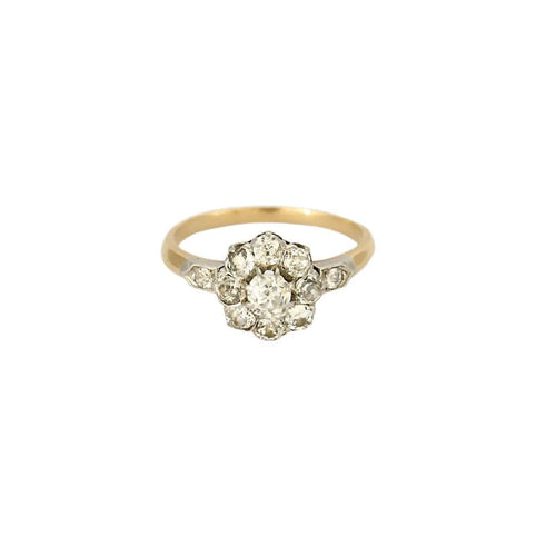 Bague 54 Bague "Fleur" en or jaune et gris , diamants 58 Facettes ASN0417