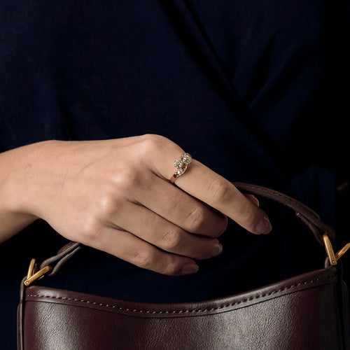 Bague 51.5 Bague ancienne Toi & Moi diamants en or 58 Facettes LMB-298