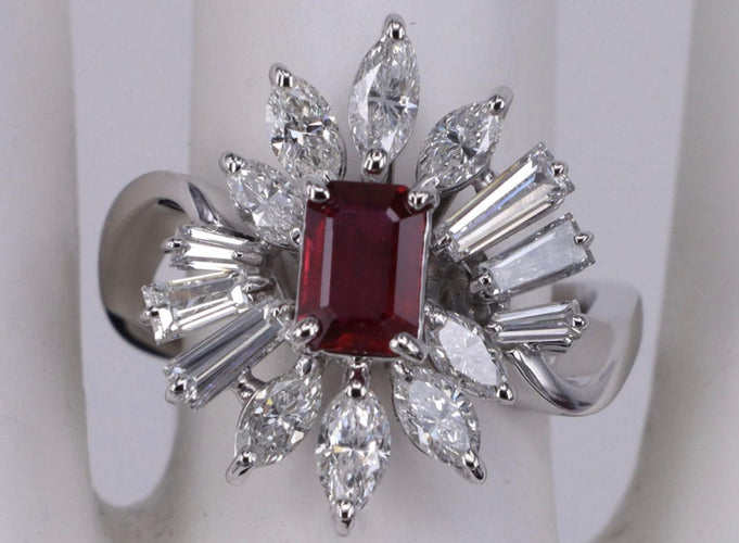 Bague bague rubis et diamant fantaisie 58 Facettes BA-661