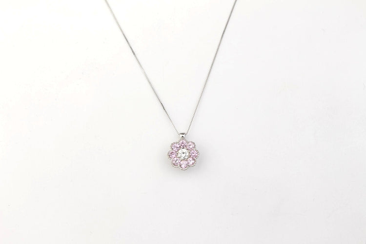 Collier Collier saphirs roses et diamant 58 Facettes