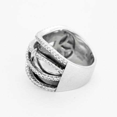 Bague 55 Bague or blanc diamants 58 Facettes RL05