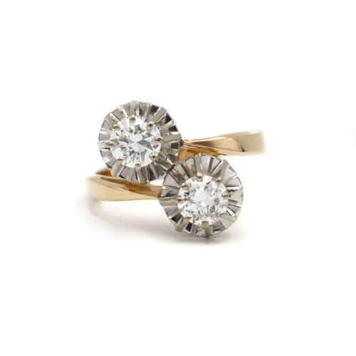 Bague 53 Bague Toi & Moi - Or Bi-colore & Diamants 58 Facettes 250114R