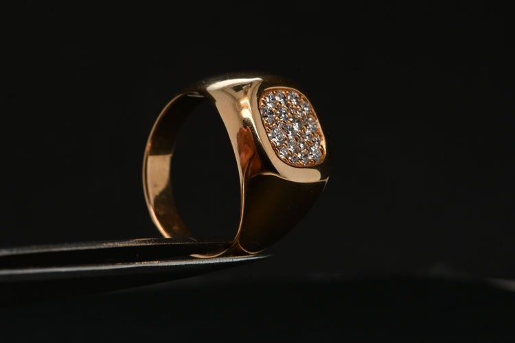 Bague 54 bague diamant en or rose 58 Facettes