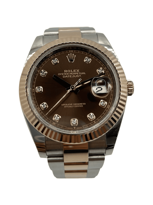 Montre Rolex Datejust 41 or rose Chocolate & Diamonds 58 Facettes