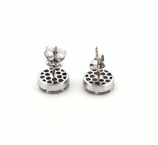 Boucles d'oreilles Puces d’oreilles en or blanc et diamants naturels 58 Facettes