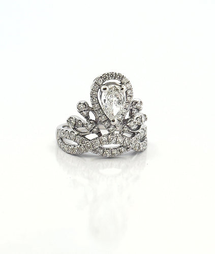 Bague 54 Bague en or  blanc 18 carats et diamants 58 Facettes