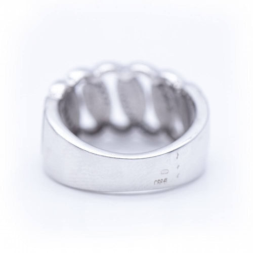 Bague 55 Bague large en or blanc avec diamants, toute neuve. 58 Facettes N102883LF