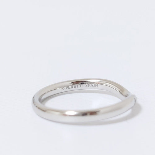 Bague 50 Tiffany & Co - Alliance Elsa Peretti Curved en platine et diamants taille 50 58 Facettes 1