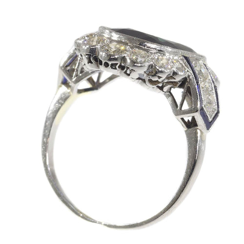 Bague 59 Déco Transitionnelle : Bague Saphir et Diamant 58 Facettes 21061-0267
