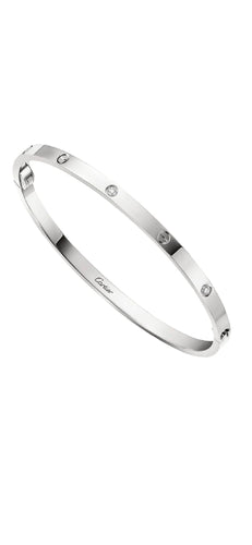 Bracelet Bracelet Cartier Love petit modèle or blanc 6 diamants 58 Facettes