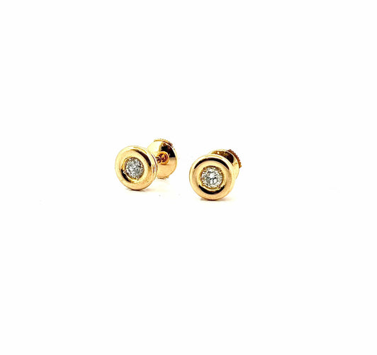Boucles d'oreilles Puces d’oreilles en or jaune 18 carats et diamants 58 Facettes