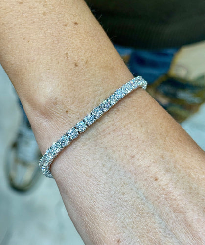 Bracelet Bracelet tennis or blanc et diamants 58 Facettes