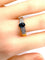 Bague 59 Bague jonc bandeau en or jaune 18 carats, saphir et 28 diamants 58 Facettes AB374