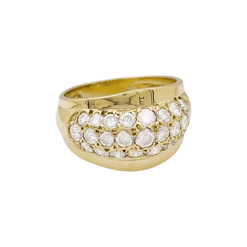 Bague 60 Bague or jaune, diamants. 58 Facettes 34449