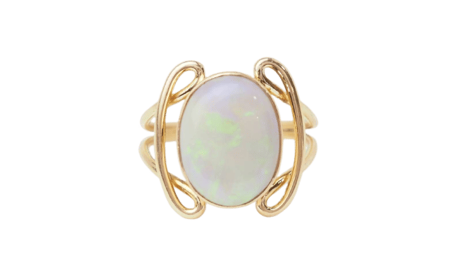 Bague 54 Bague ovale en or jaune et Opale 58 Facettes 32999