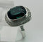 Bague 55 Bague en platine avec diamants et tourmaline naturelle 58 Facettes 50248