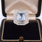 Bague 57 Bague Art Déco - Or blanc, aigue-marine et diamants 58 Facettes