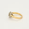 Ring Daisy yellow and gray gold and diamonds