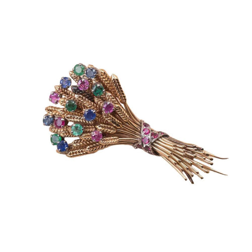 Broche Broche Vintage Bouquet Epis de Blé Or 58 Facettes 793315