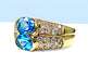 Bague 59 Bague bandeau Or jaune Topaze Diamants 58 Facettes AB229