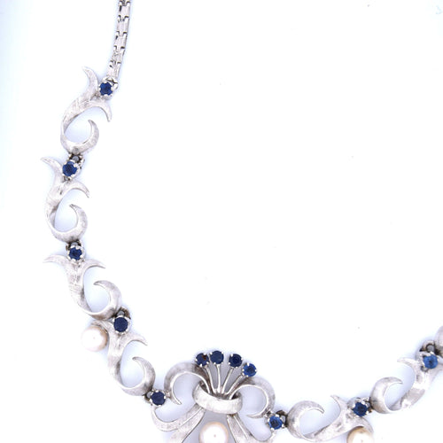 Collana vintage '60 perle zaffiri 58 Facettes