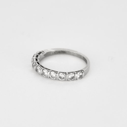Bague 53 Demi-Alliance en or blanc et diamants 58 Facettes PER0261X3