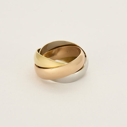 Bague 54 CARTIER - Trinity - Bague trois anneaux en or de trois couleurs 58 Facettes MON0836