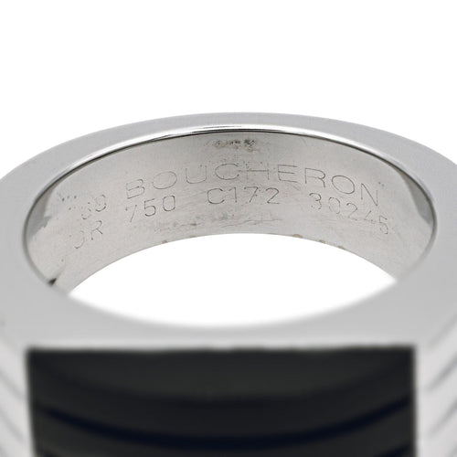 Bague 60 Boucheron Bague Godron Or blanc Onyx 58 Facettes 3904034CN