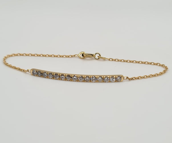 Bracelet Bracelet or jaune 18 carats serti d’une barrette de diamants 58 Facettes