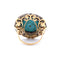 Bague 57 Bague Art Déco or jaune turquoise diamants 58 Facettes