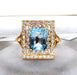 Bague 52 Bague or jaune aigue-marine diamants 58 Facettes