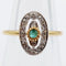 Bague 51.5 Bague marquise art déco or jaune, émeraude et petits diamants 58 Facettes A05530