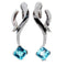 Boucles d'oreilles Boucles d'oreilles or blanc, topaze bleue, diamants naturels 58 Facettes MG-201043