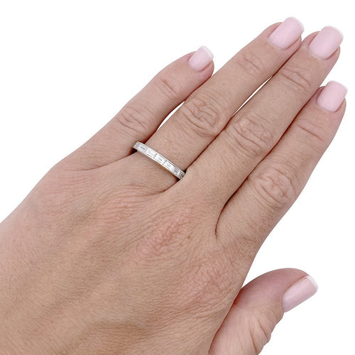 Bague 51 Alliance platine et diamants. 58 Facettes 33379