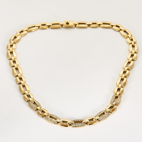 Collier Collier en Or jaune et diamants 58 Facettes REU1213