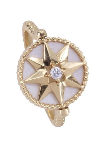 Bague 53 DIOR - BAGUE "ROSE DES VENTS" OR JAUNE NACRE 58 Facettes 084041