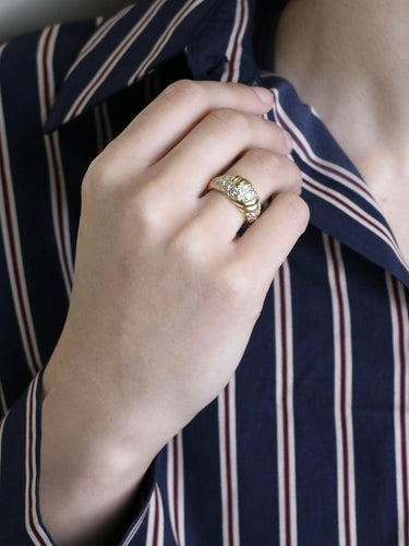 Bague 51 FRED Bague panthère or jaune diamants 58 Facettes 1216.4