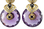 Boucles d'oreilles Boucles d'oreilles vintage en or jaune avec améthyste, onyx, rubis et diamants 58 Facettes 3294