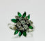 Bague 55 Bague en or blanc avec émeraudes et diamants 58 Facettes 50254