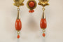 Bague Boucles d'oreilles et bague en or jaune corail antique 58 Facettes 7694